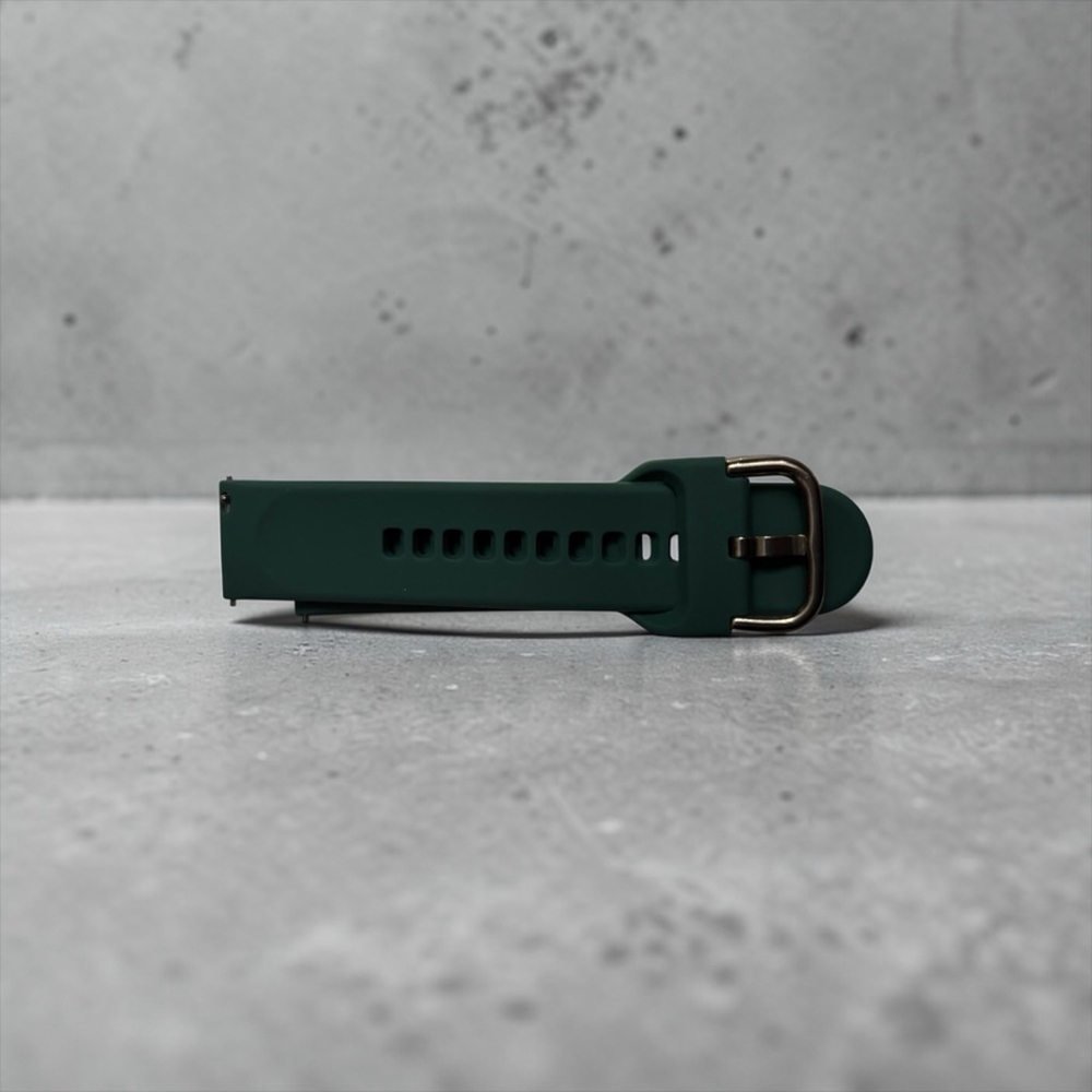 Dark Green Silicone Watch Band Silver Buckle NWOT